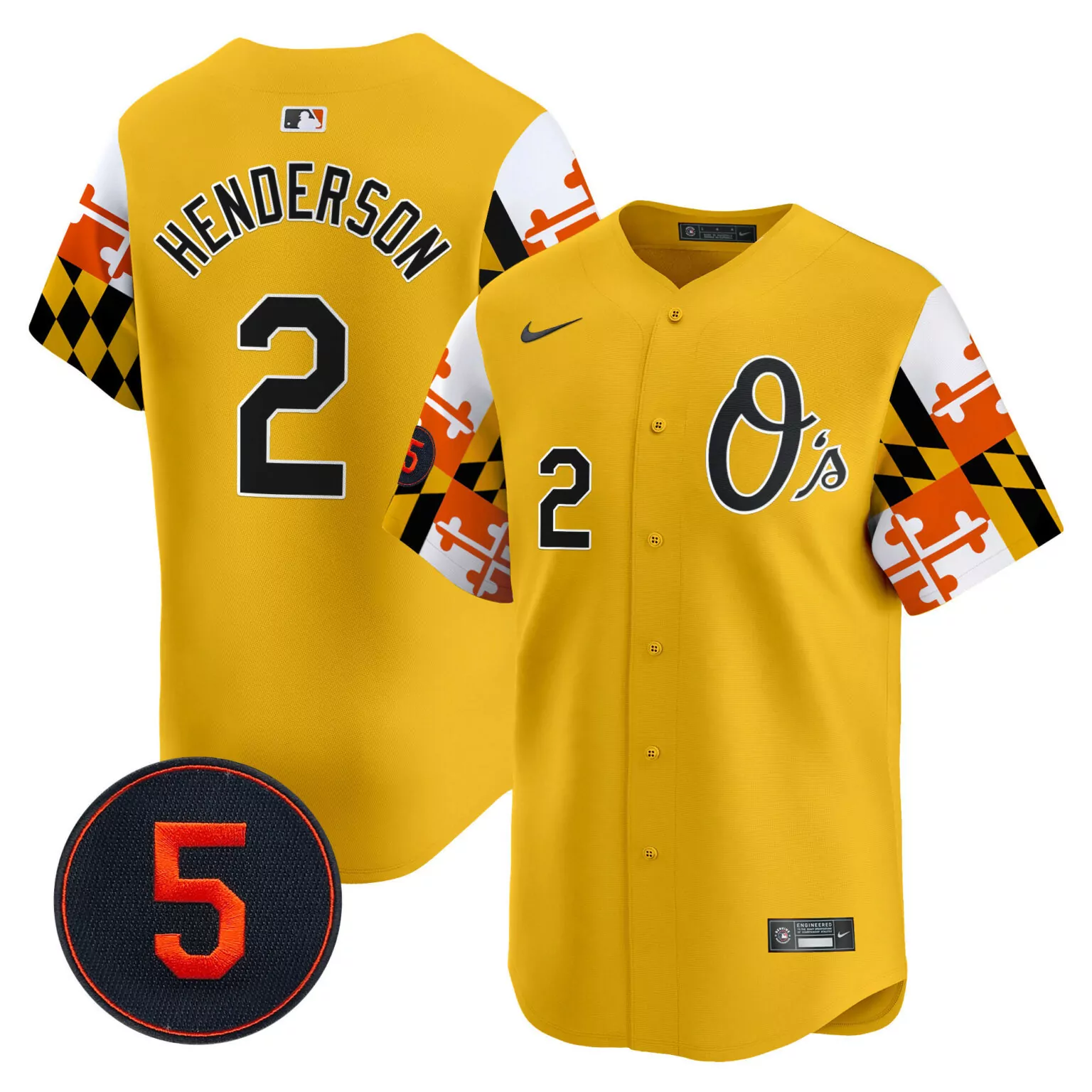 Customizable Gold gunnar henderson baltimore orioles robinson patch jersey v5 all stitched 2235