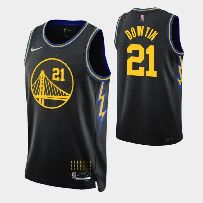 Custom Golden state warriors jeff dowtin 21 nba 202122 city black jersey golden state warriors fans 8437
