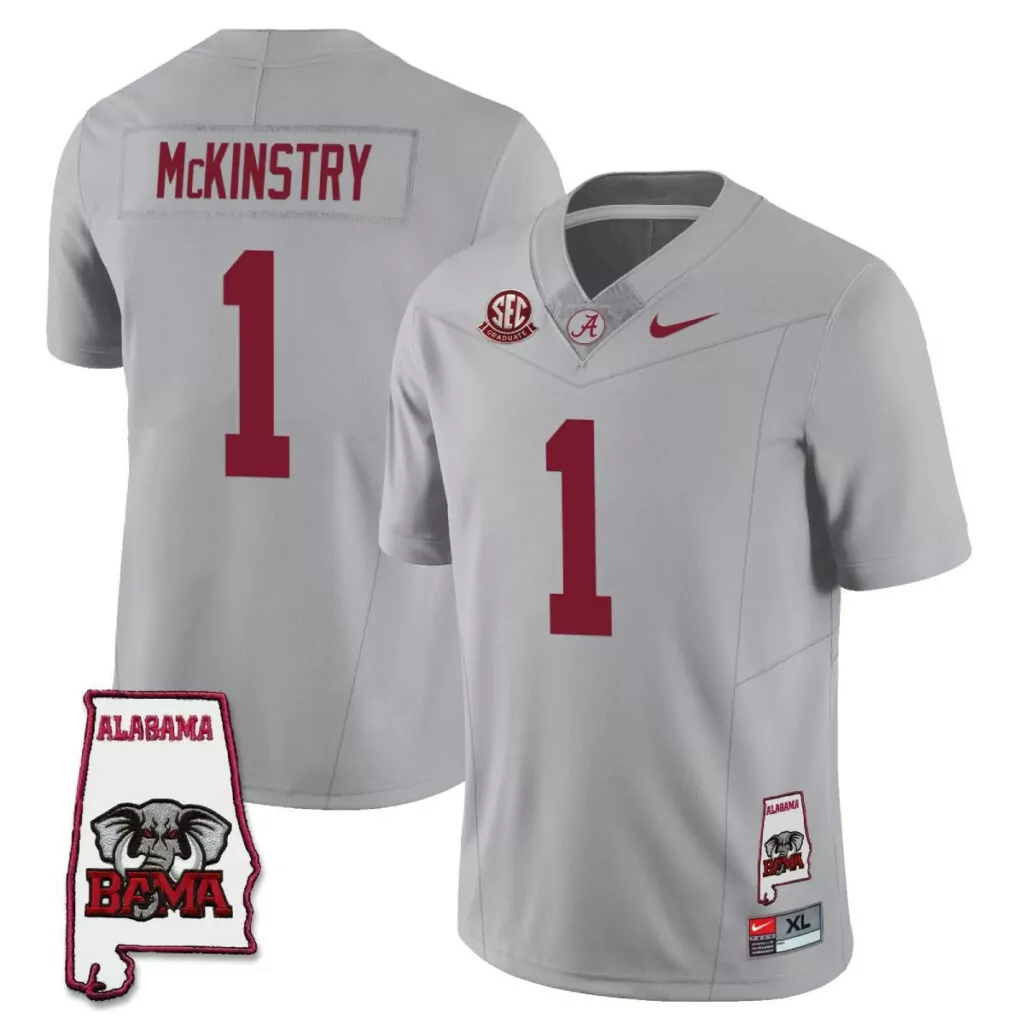 Custom Gray kool aid mckinstry alabama crimson tide 2023 jersey alabama map all stitched 8206
