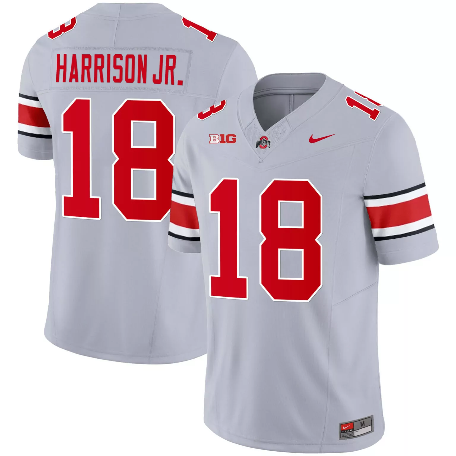 Personalized Gray marvin harrison jr ohio state buckeyes player jersey all stitched 2565