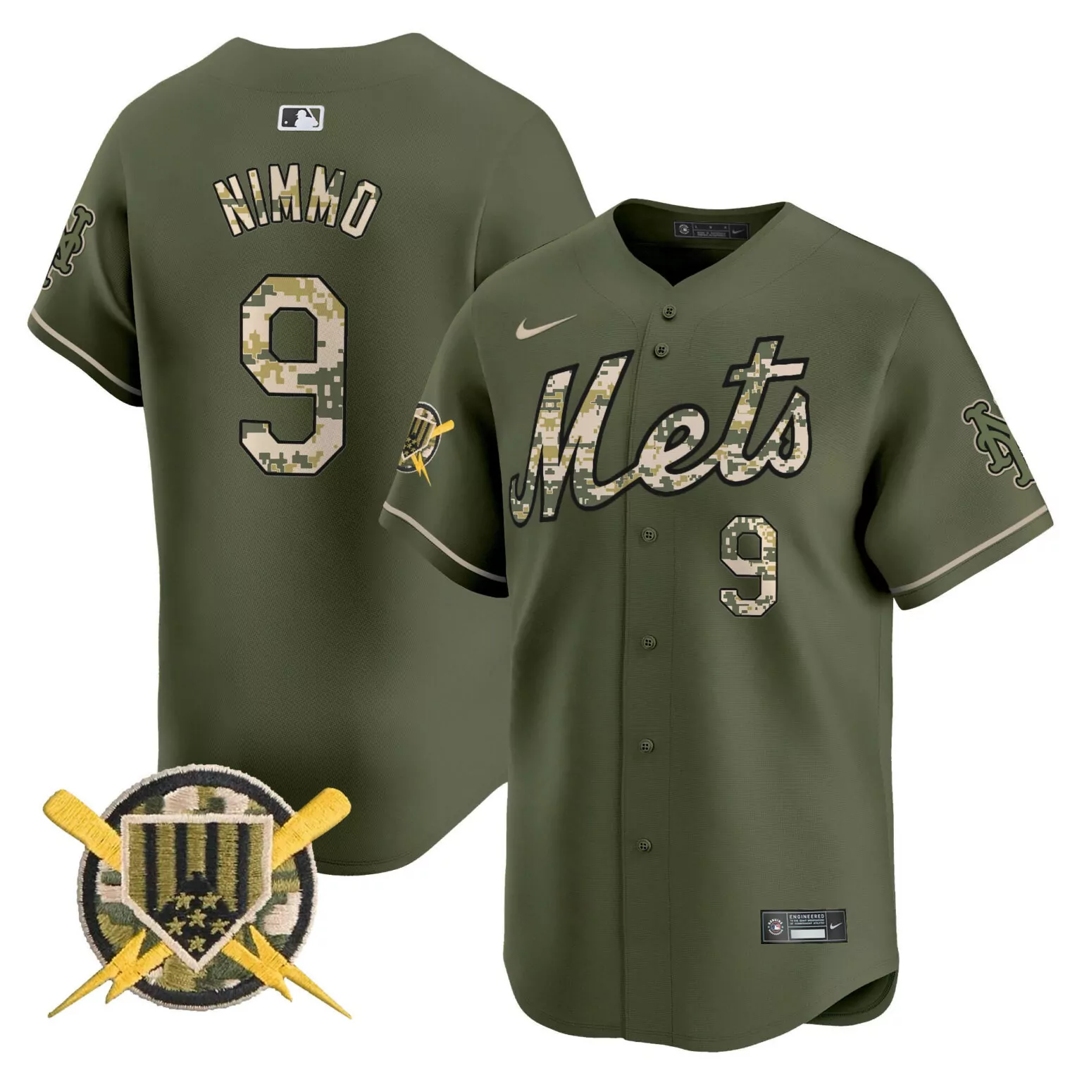 Customizable Green brandon nimmo new york mets armed forces day jersey all stitched 9231