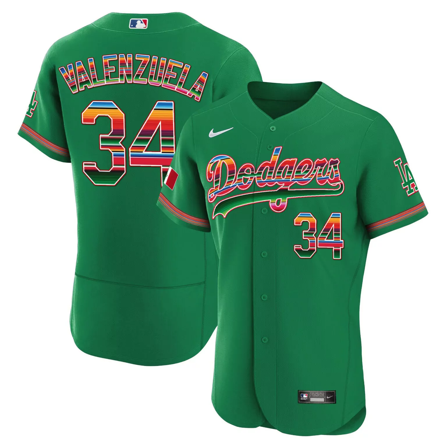 Personalized Green fernando valenzuela los angeles dodgers mexico jersey all stitched 1940