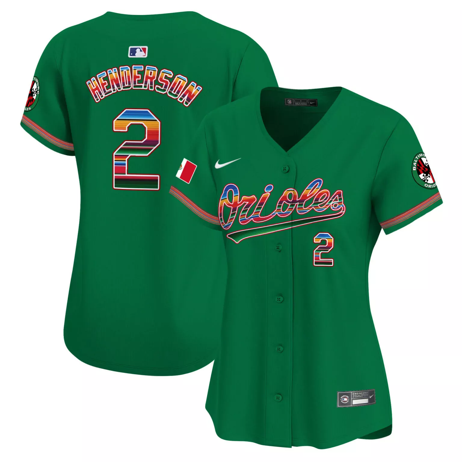 Custom Green gunnar henderson baltimore orioles mexico jersey all stitched 6396
