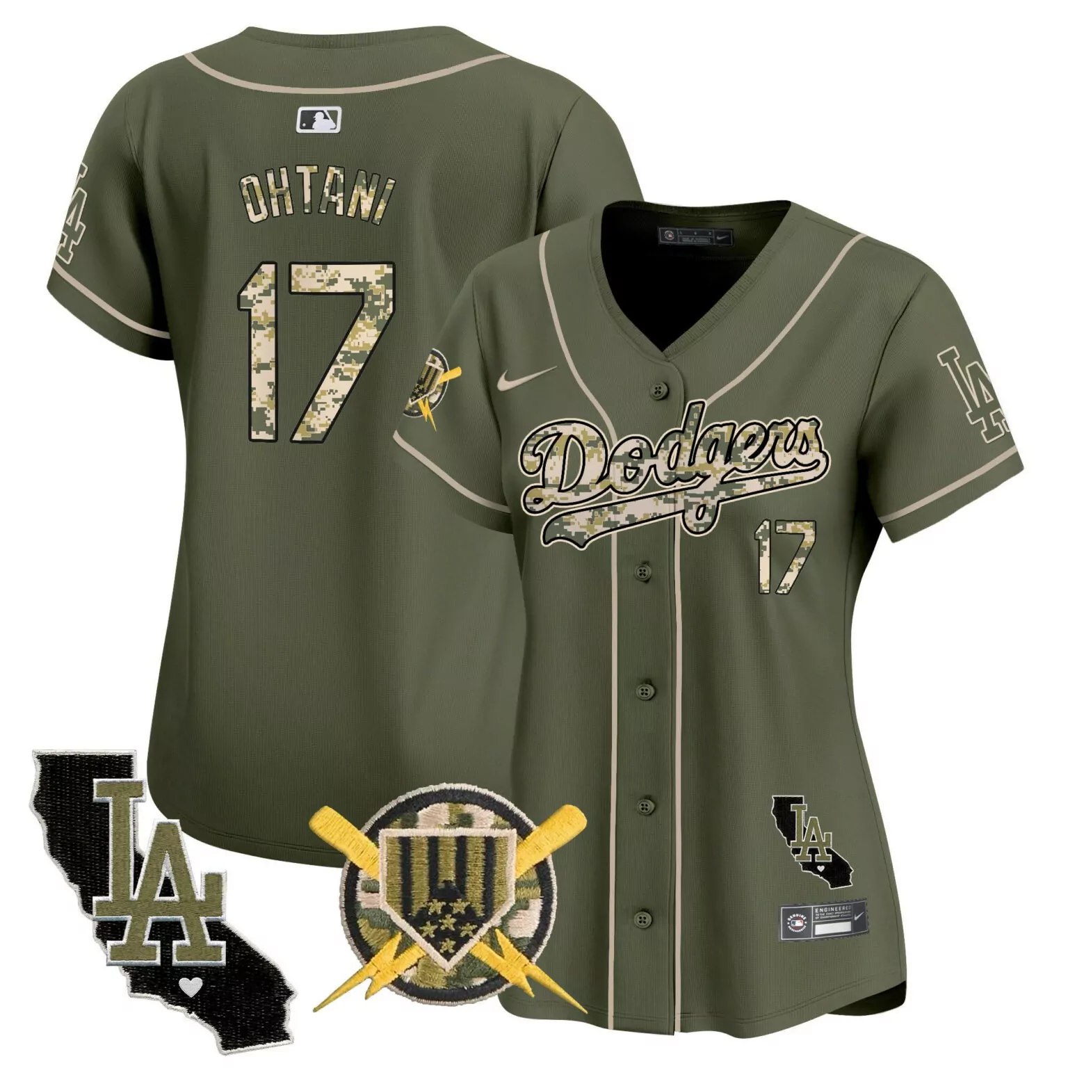 Customizable Green shohei ohtani los angeles dodgers armed forces day jersey all stitched 1331