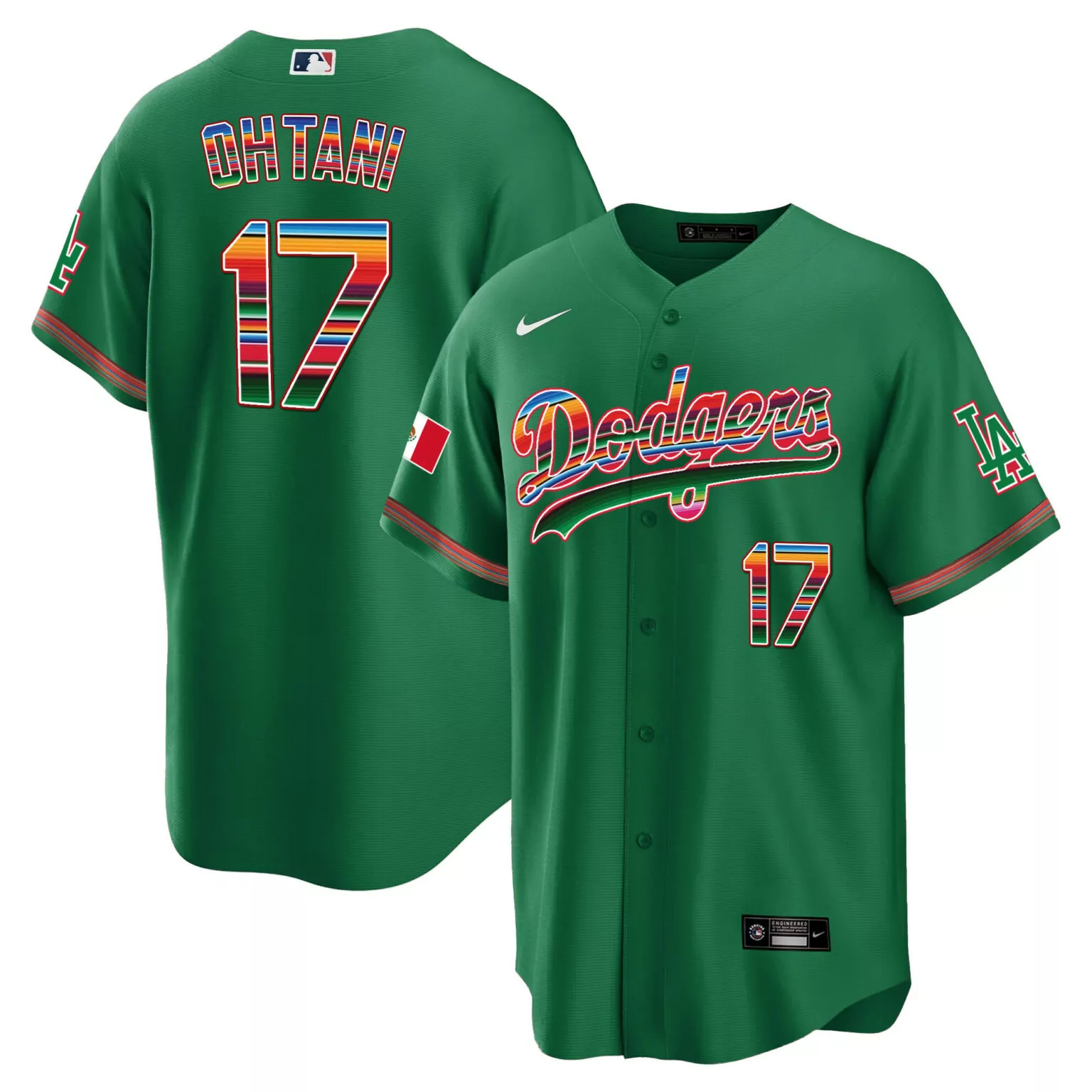 Personalized Green shohei ohtani los angeles dodgers mexico jersey all stitched 1061