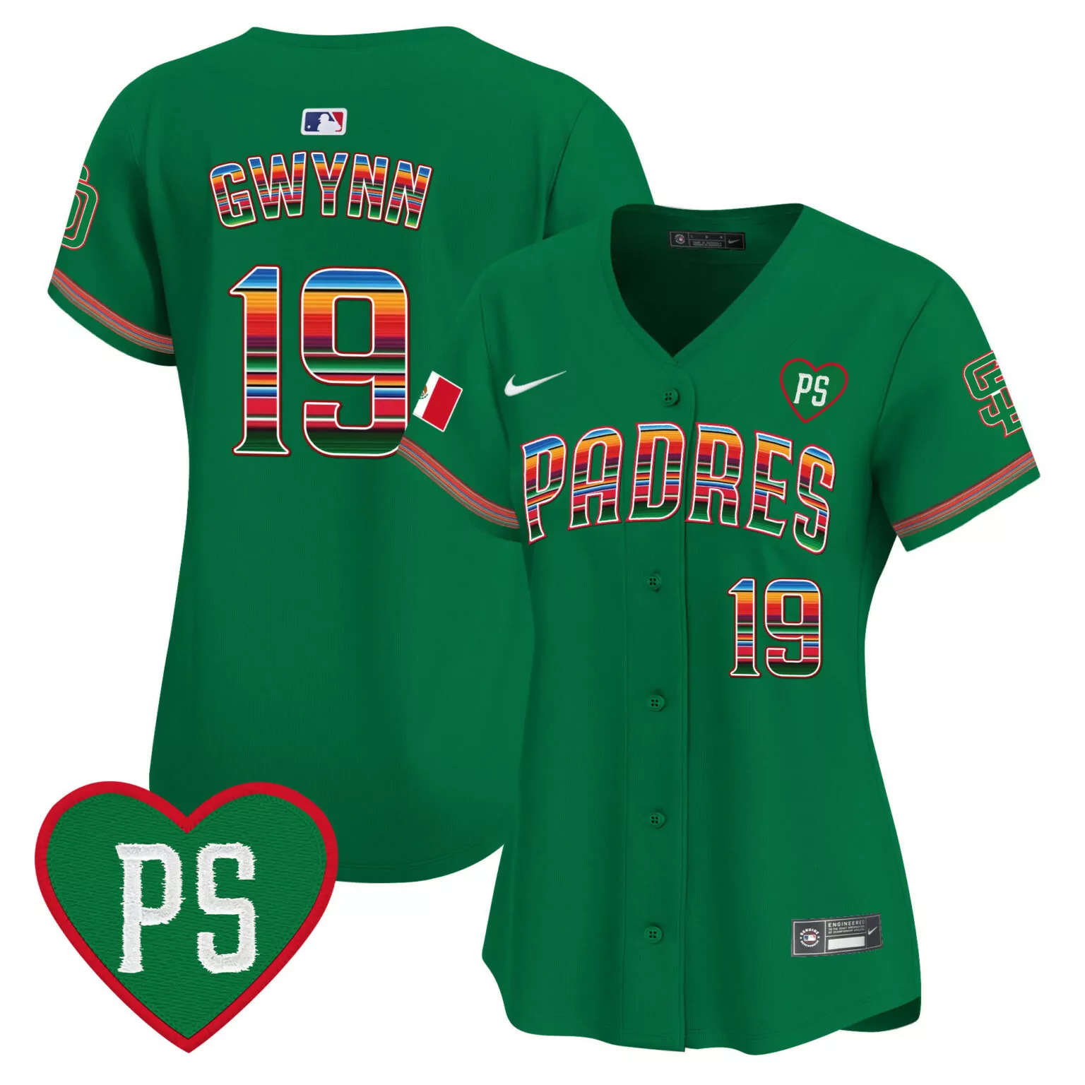 Customizable Green tony gwynn san diego padres mexico for peter patch jersey all stitched 7559