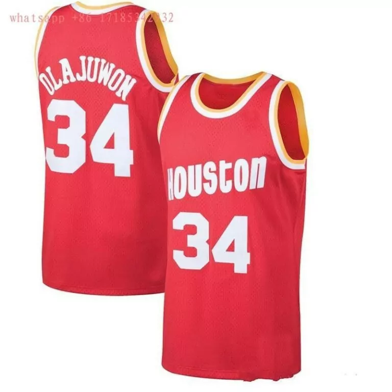 Customizable Houston rockets hakeem olajuwon 34 2020 nba new arrival red jersey 6863