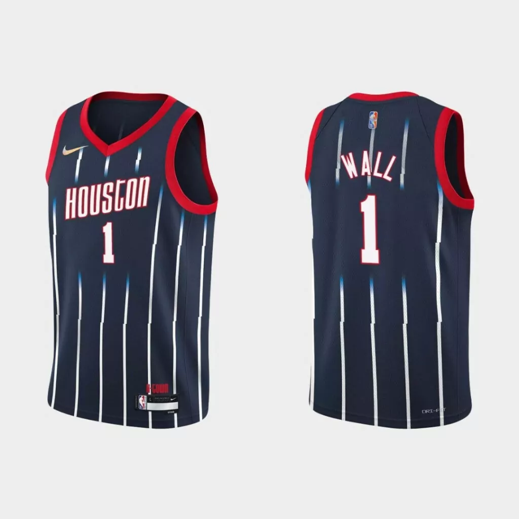 Customizable Houston rockets john wall 1 nba basketball city navy jersey rockets fans 2732