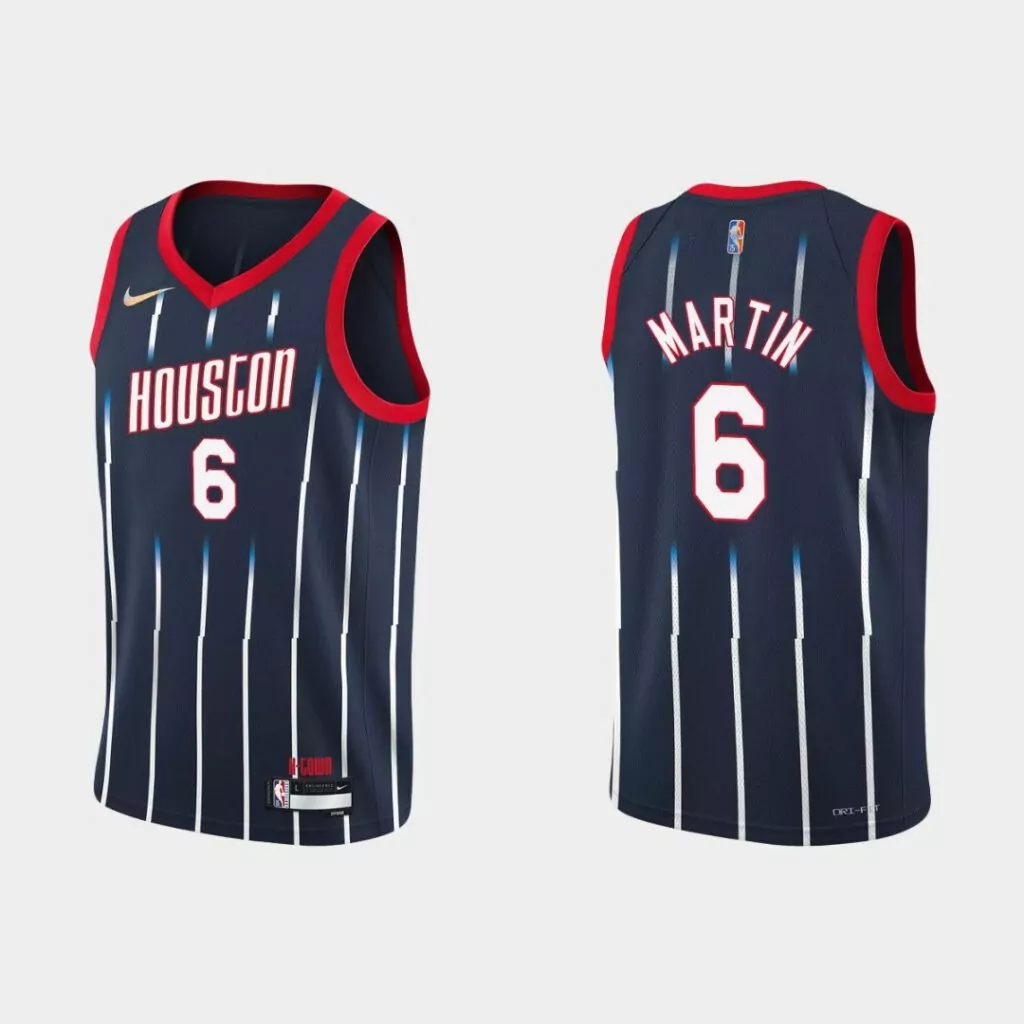 Personalized Houston rockets kenyon martin jr 6 nba basketball city navy jersey rockets fans 3846
