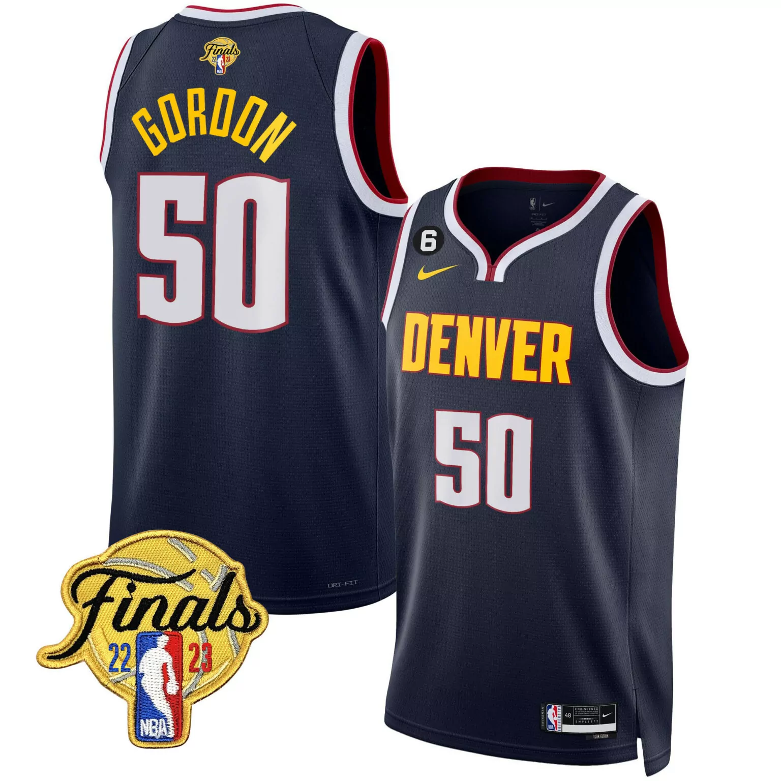 Custom Icon aaron gordon denver nuggets 2023 finals patch collection jersey all stitched 4617