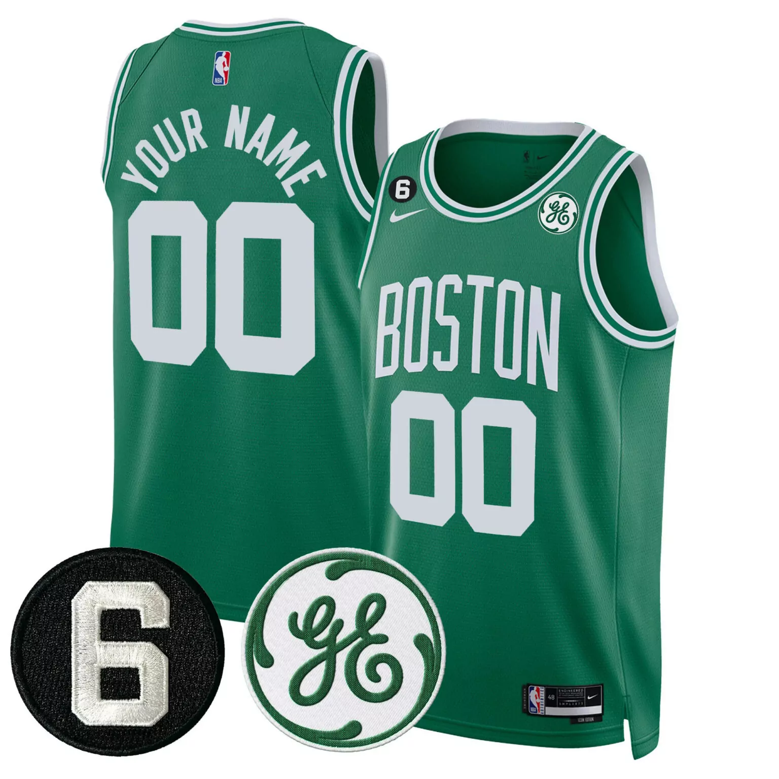 Customizable Icon boston celtics bill russell john havlicek patch custom jersey all stitched 3628