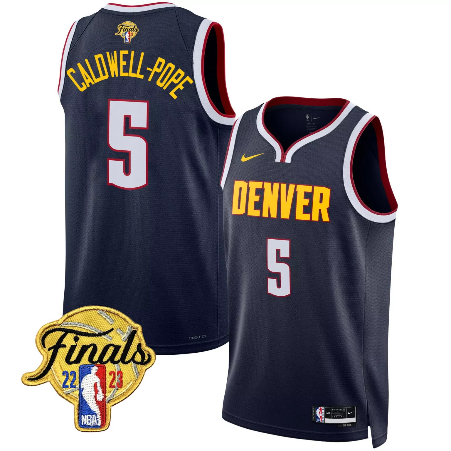 Custom Icon caldwell pope denver nuggets 2023 finals patch collection jersey v2 all stitched 3476