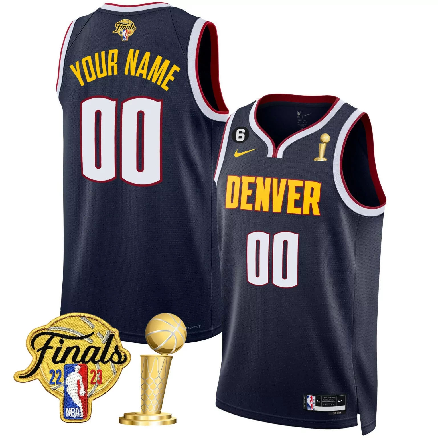 Customizable Icon denver nuggets 2023 finals champions patch custom jersey all stitched 8118