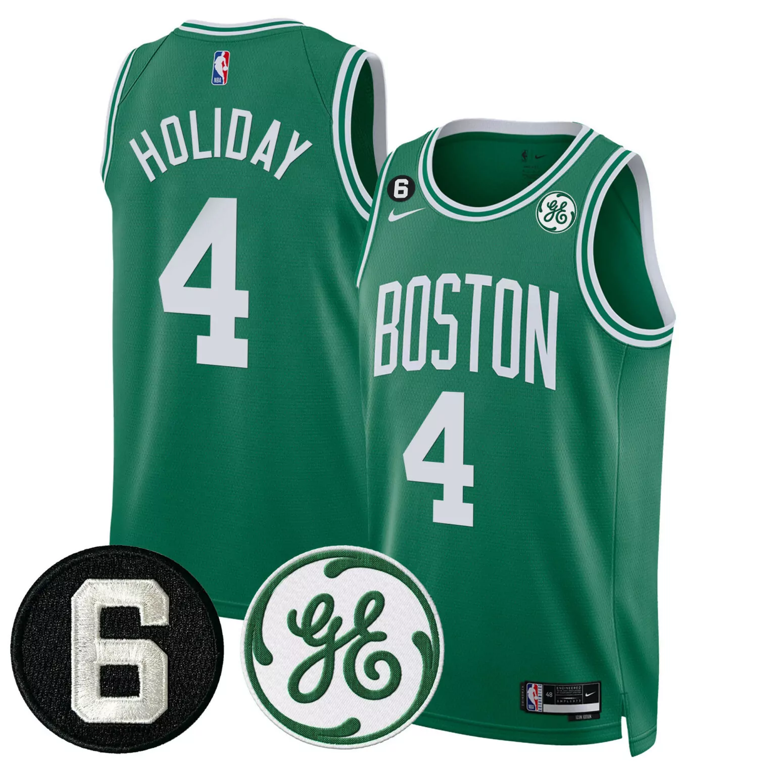 Personalized Icon jrue holiday boston celtics bill russell john havlicek patch jersey all stitched 5232