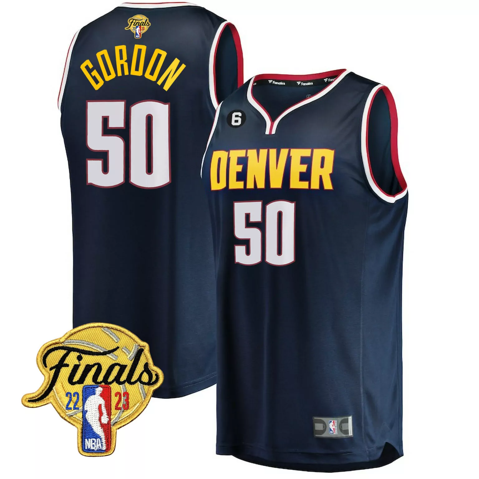 Custom Icon navy aaron gordon denver nuggets 2023 finals patch collection jersey v2 all stitched 6021