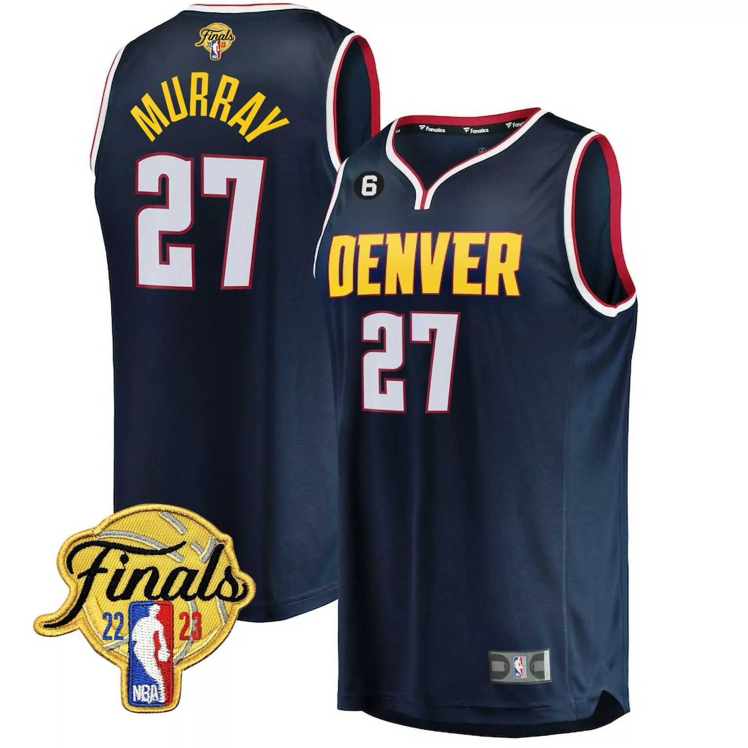 Custom Icon navy jamal murray denver nuggets 2023 finals patch collection jersey v2 all stitched 1263
