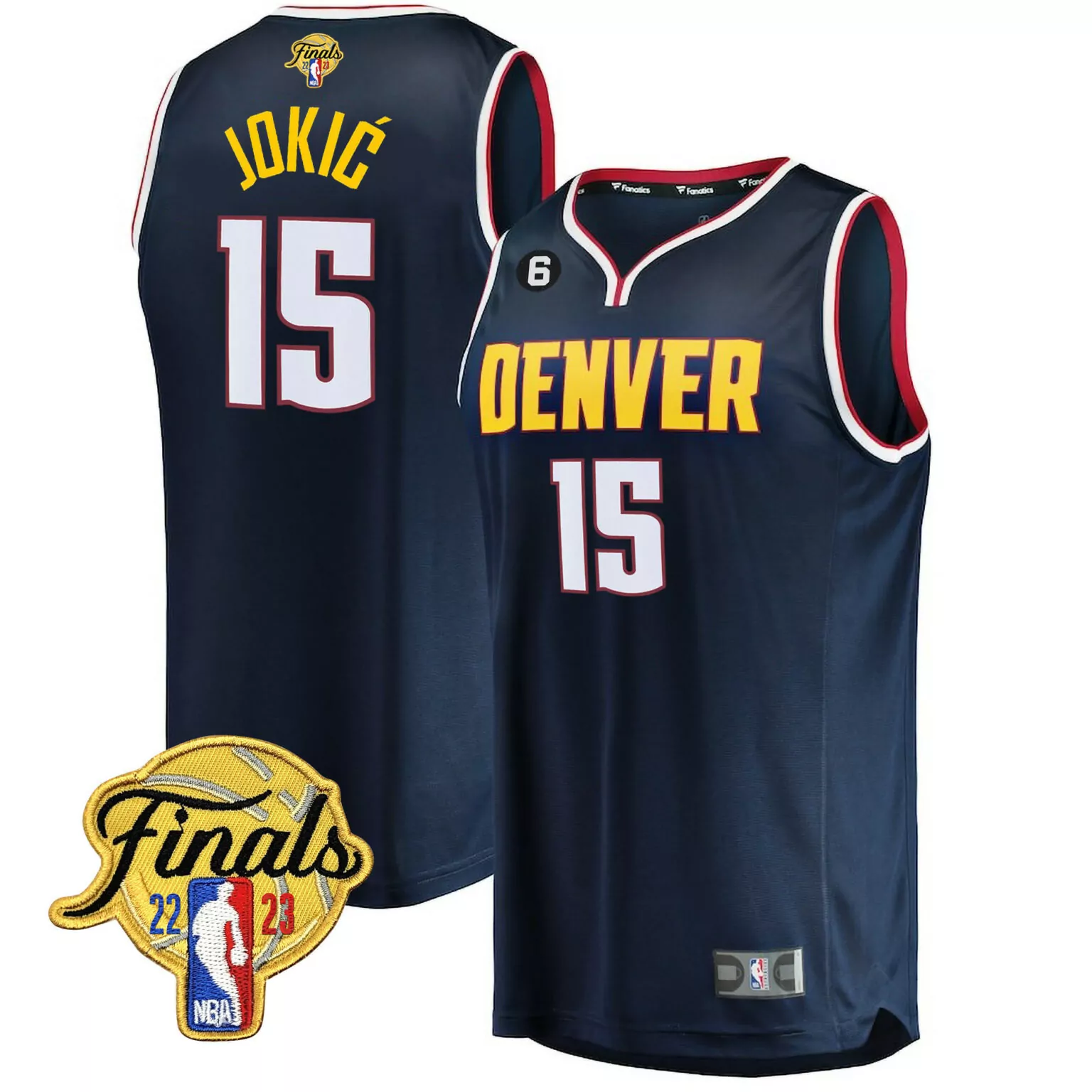 Custom Icon navy nikola jokic denver nuggets 2023 finals patch collection jersey v2 all stitched 5727