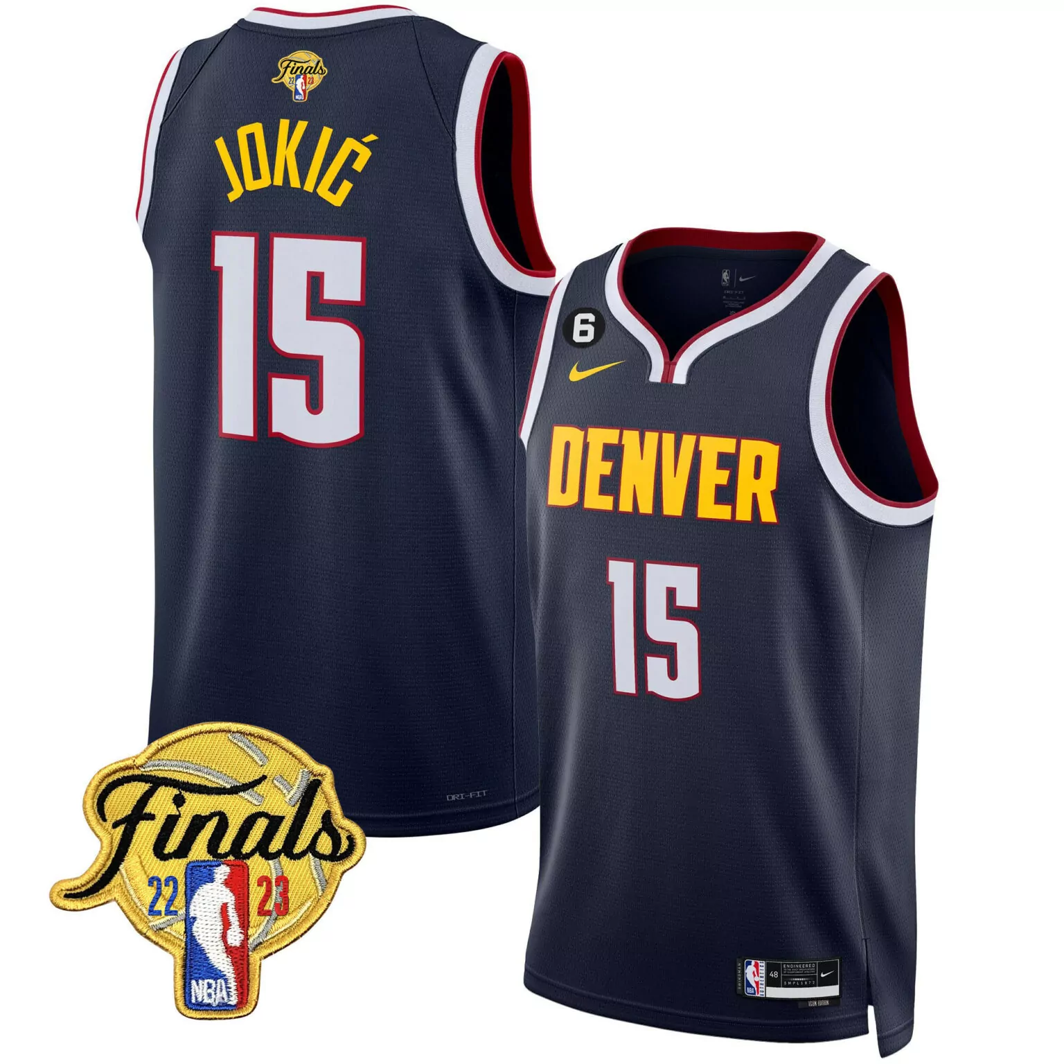 Customizable Icon nikola jokic denver nuggets 2023 finals patch collection jersey all stitched 1965