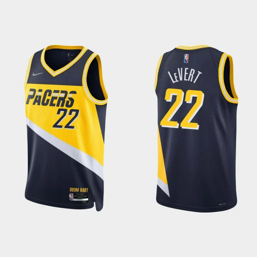 Personalized Indiana pacers caris levert 22 nba basketball city navy jersey indiana pacers fans 6307