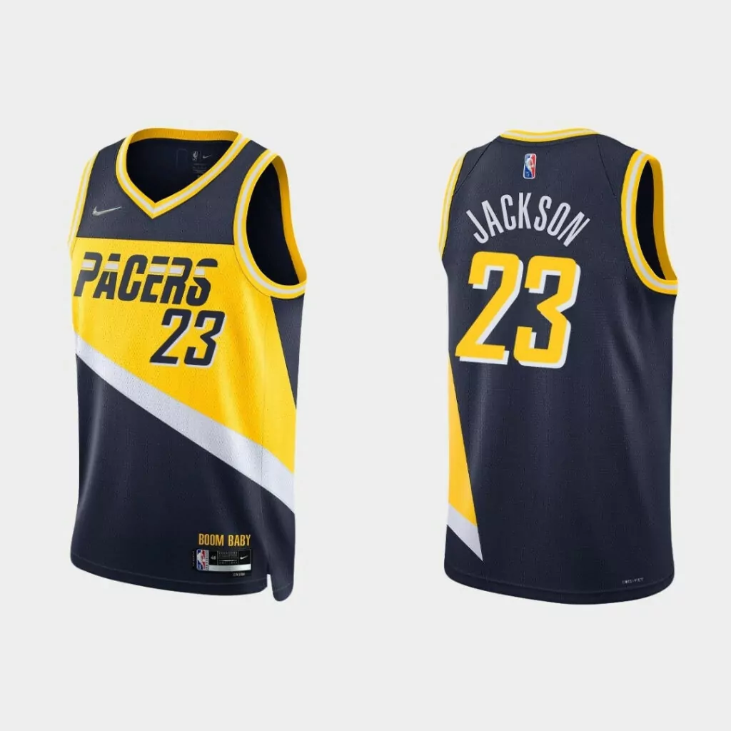 Customizable Indiana pacers isaiah jackson 23 nba basketball city navy jersey indiana pacers fans 8413