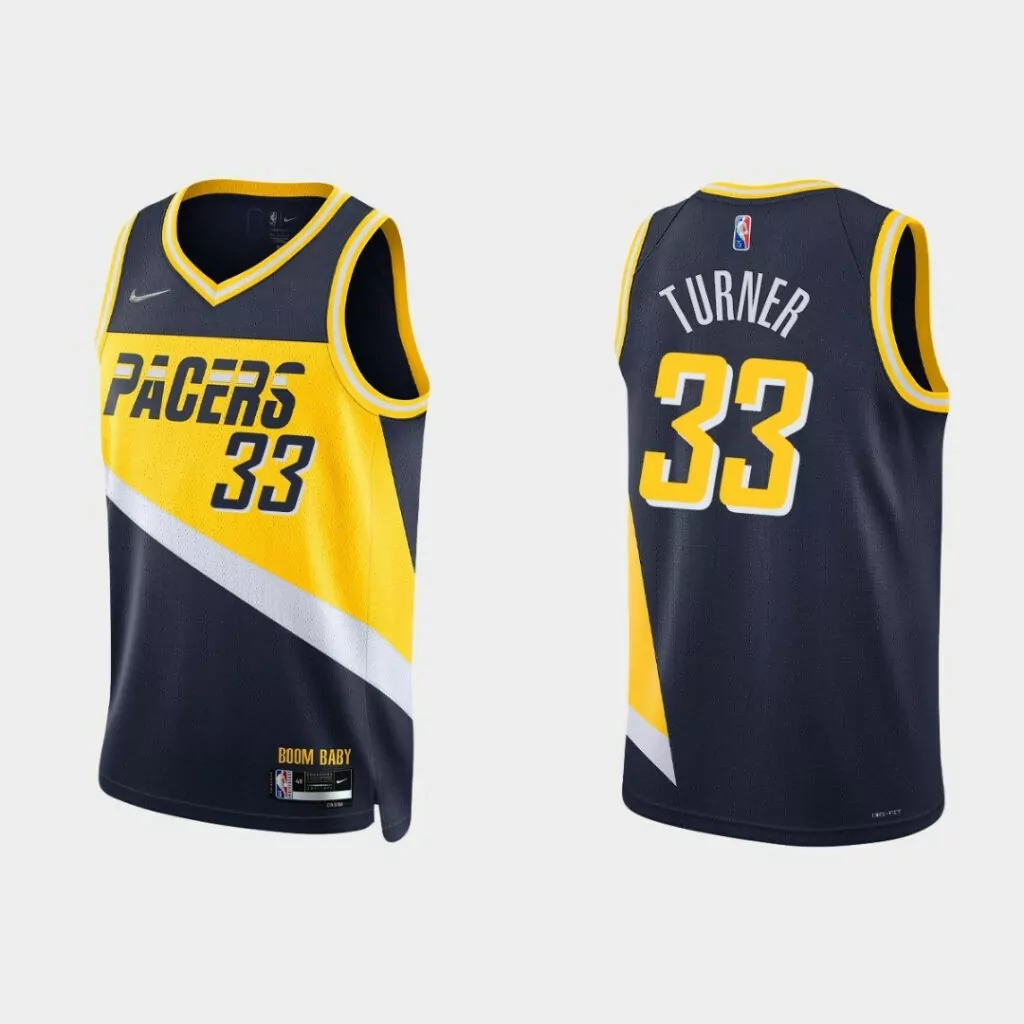 Customizable Indiana pacers myles turner 33 nba basketball city navy jersey indiana pacers fans 8590