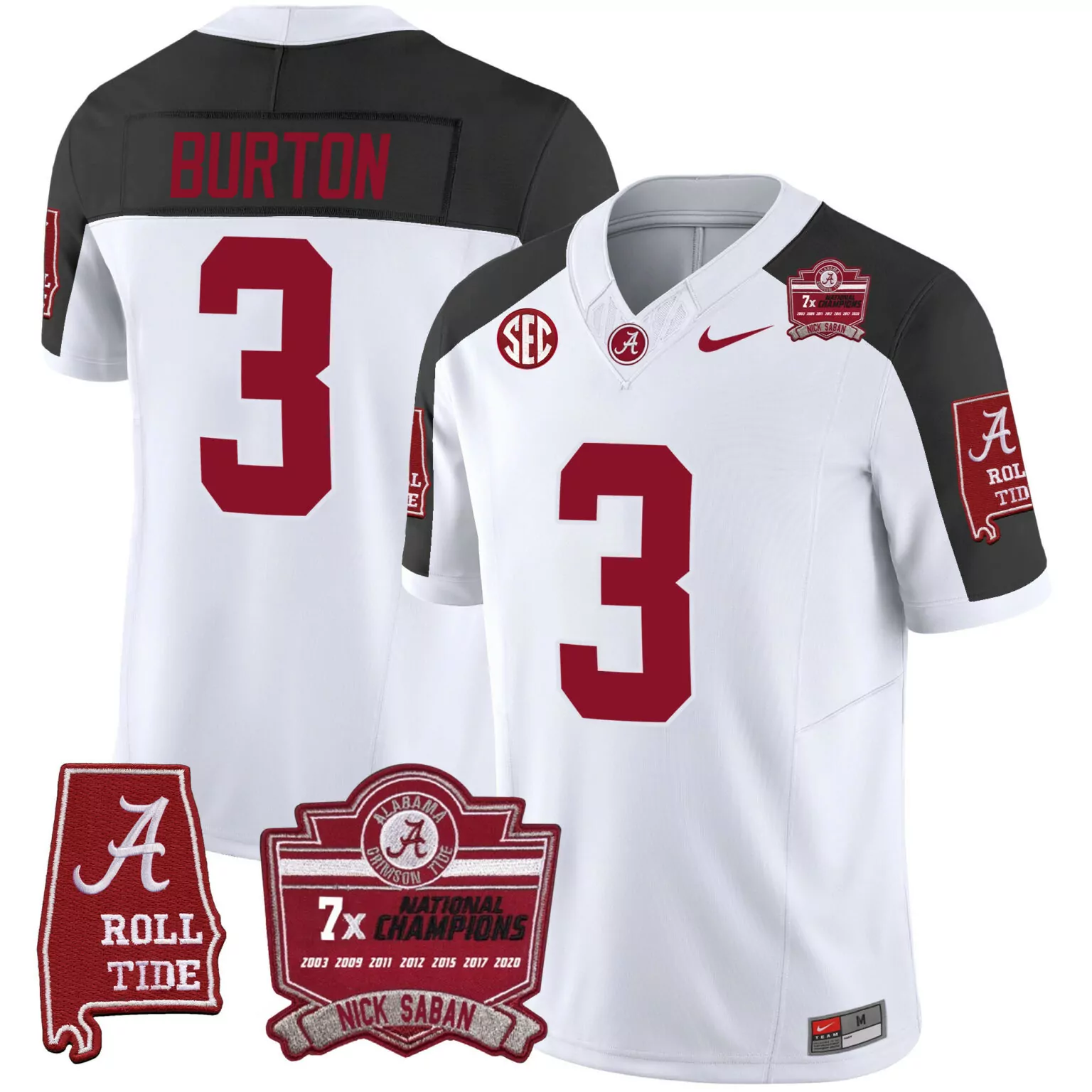 Personalized Inverted jermaine burton alabama crimson tide nick saban 7x champions patch jersey all stitched 4116