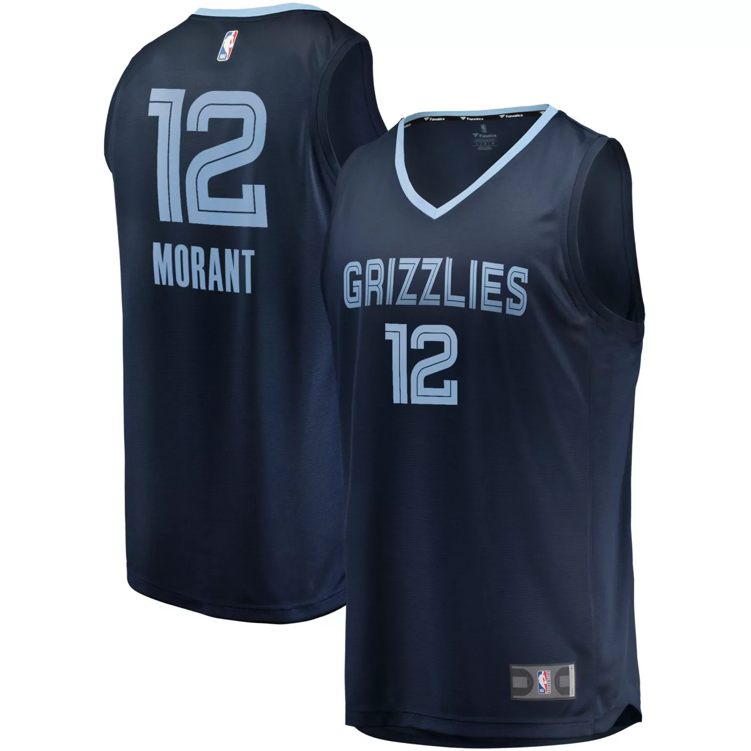 Custom Ja morant memphis grizzlies 2019 nba draft first round pick fast break jersey navy icon edition nba 1917