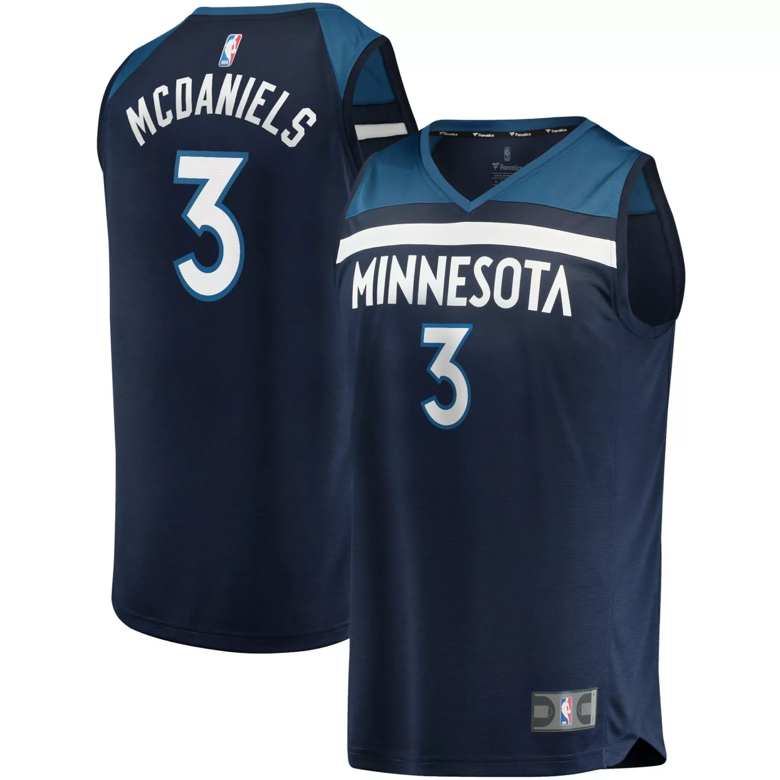 Customizable Jaden mcdaniels minnesota timberwolves 202122 fast break jersey icon edition navy nba 8001