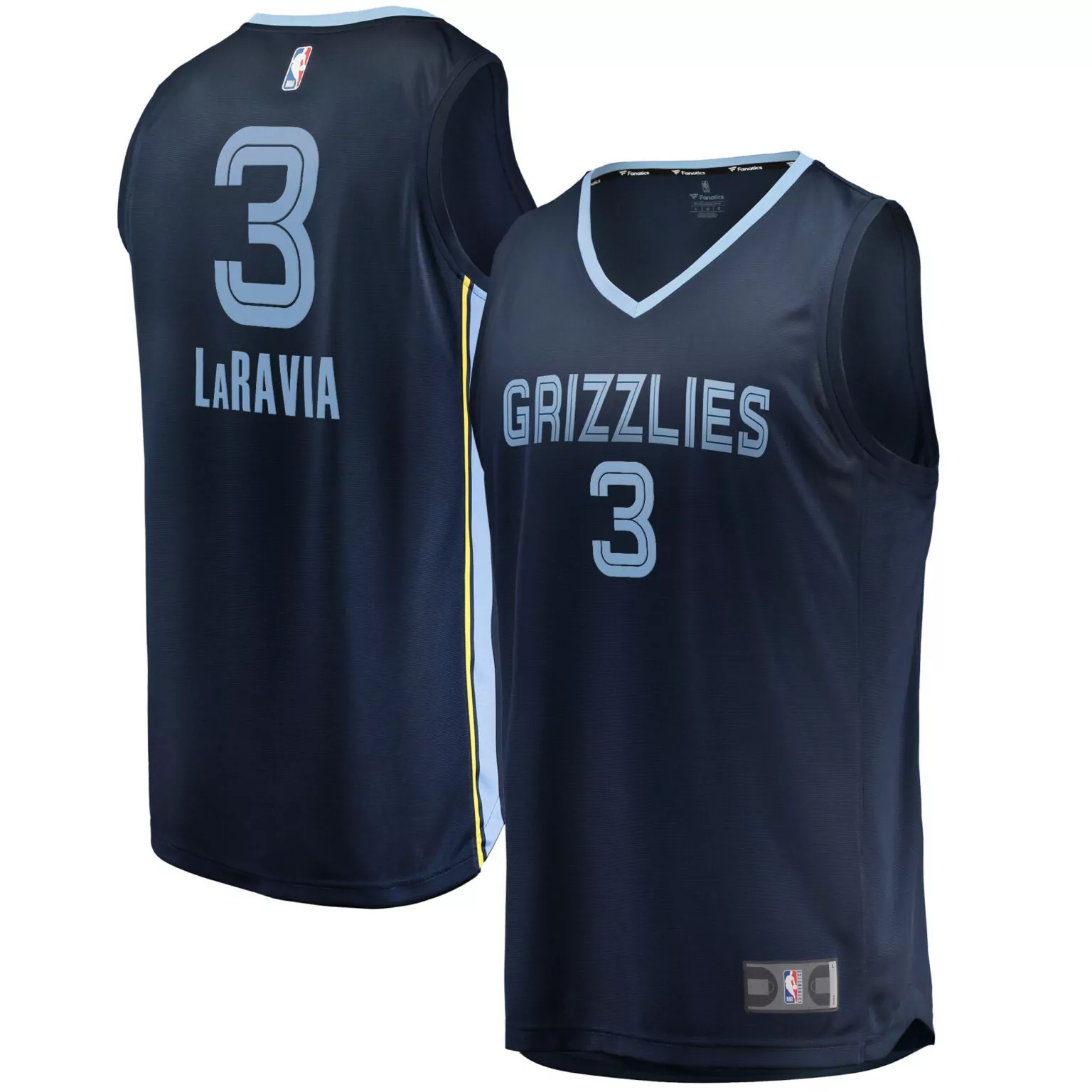Personalized Jake laravia memphis grizzlies 2022 nba draft first round pick fast break jersey icon edition navy nba 5372
