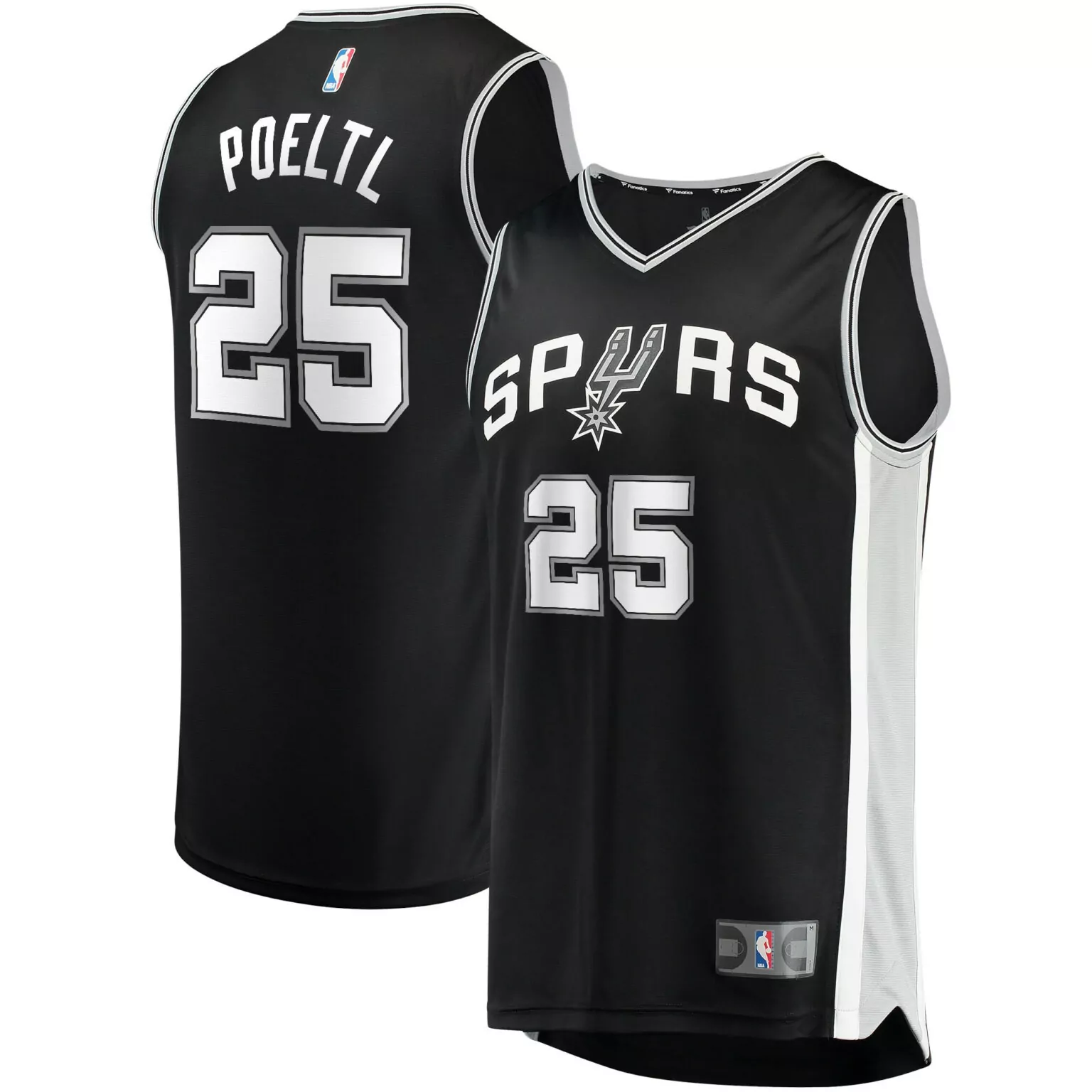 Custom Jakob poeltl san antonio spurs fast break player jersey icon edition black nba 7185