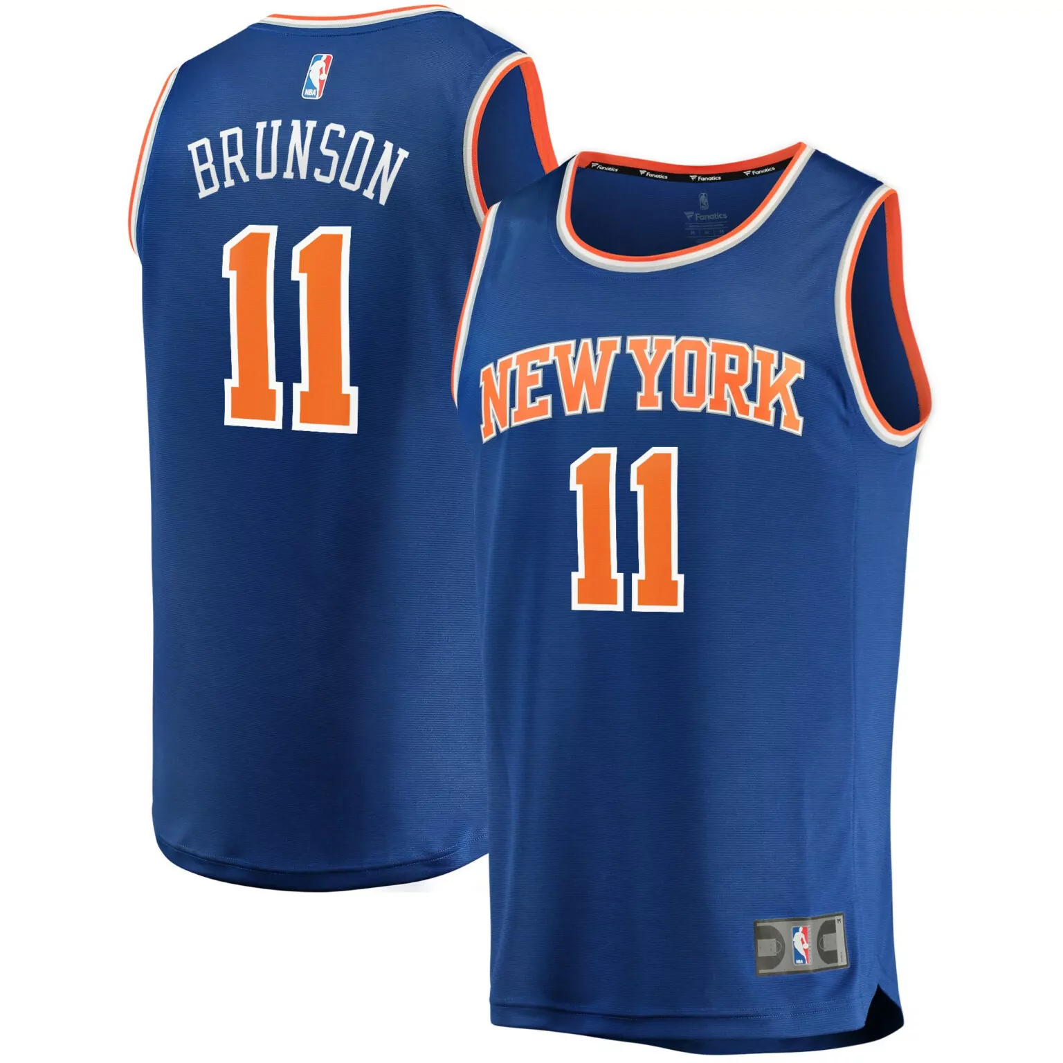 Custom Jalen brunson new york knicks fast break jersey icon edition blue nba 7724