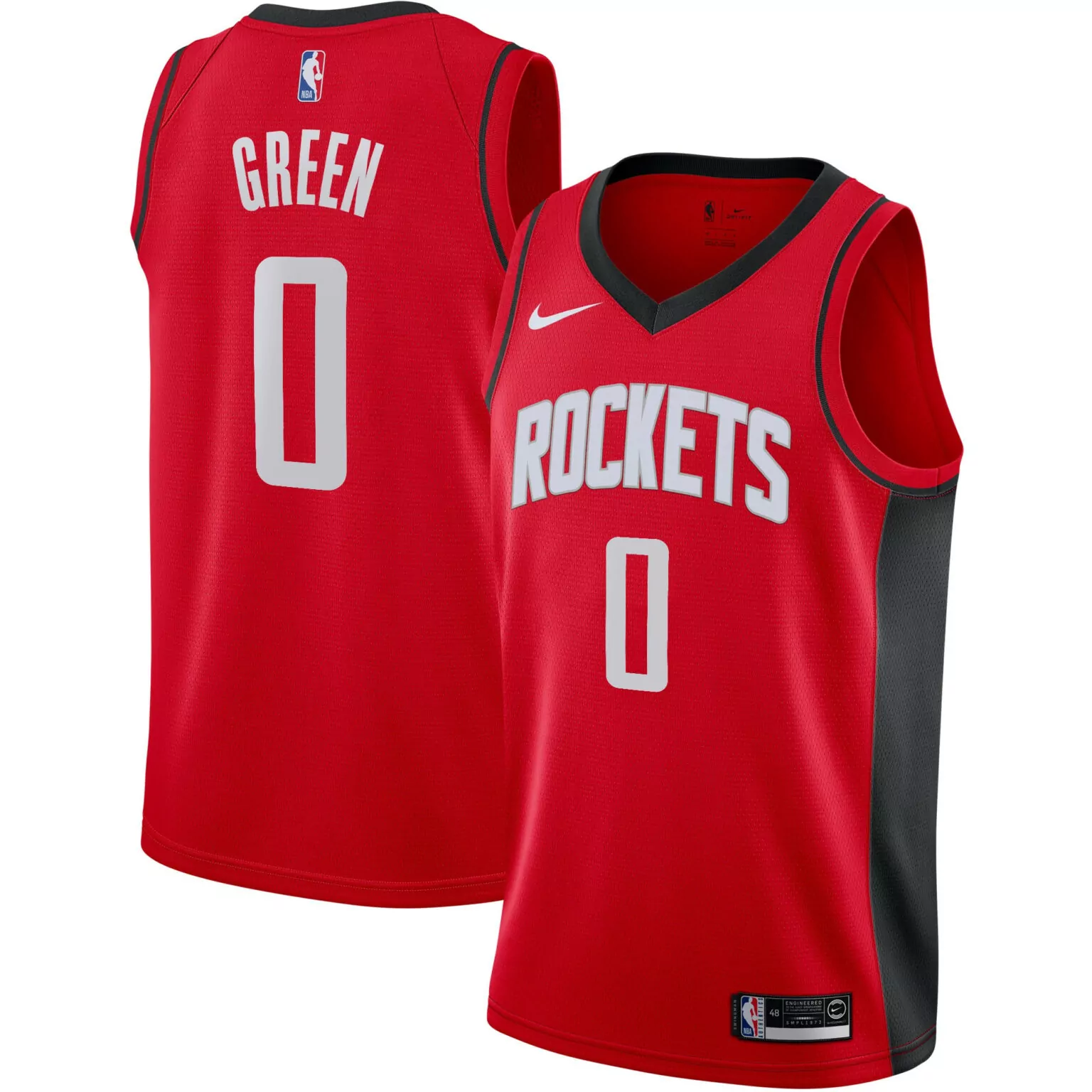 Custom Jalen green houston rockets 2021 nba draft first round pick jersey red 3718