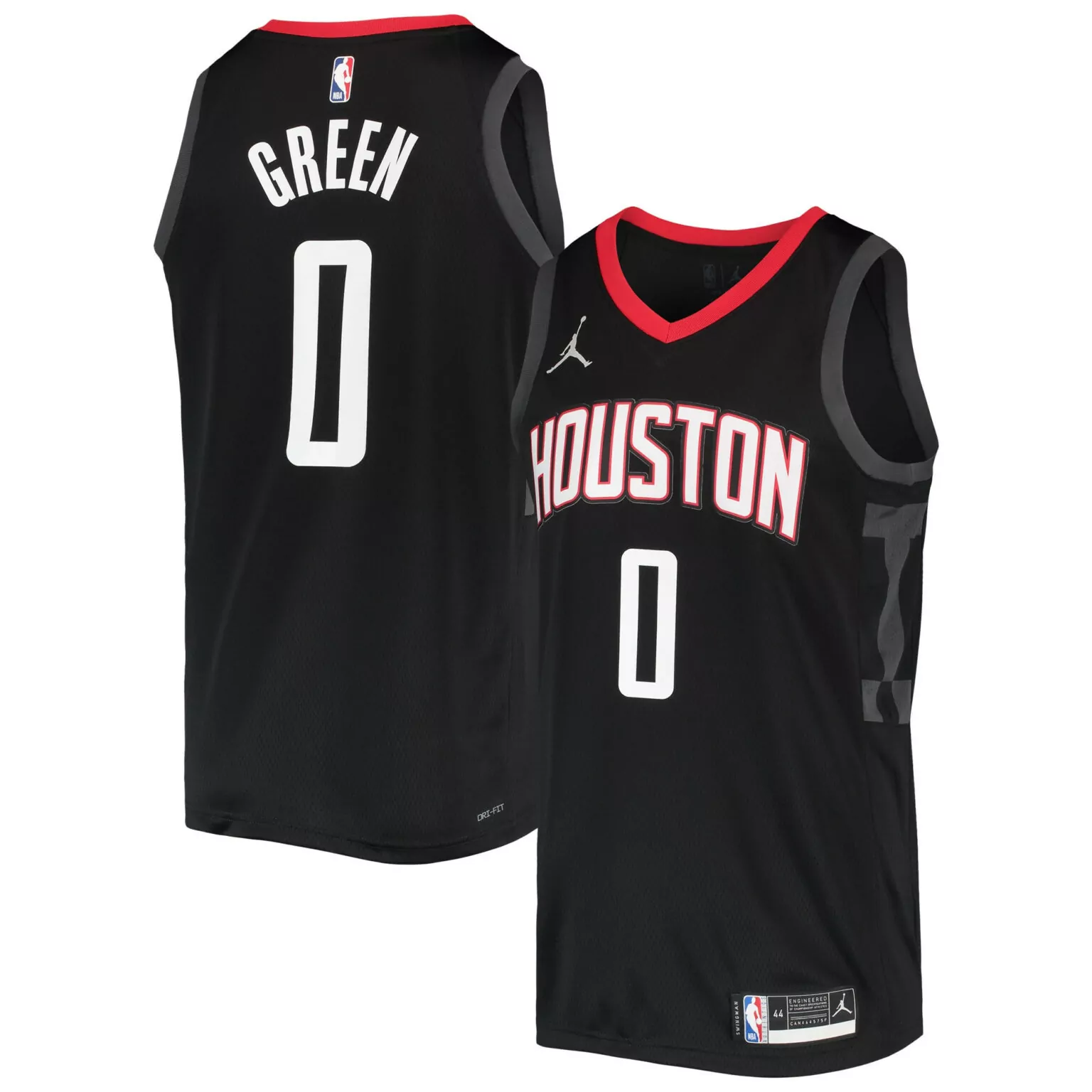 Custom Jalen green houston rockets jordan brand 202122 jersey statement edition black nba 1121