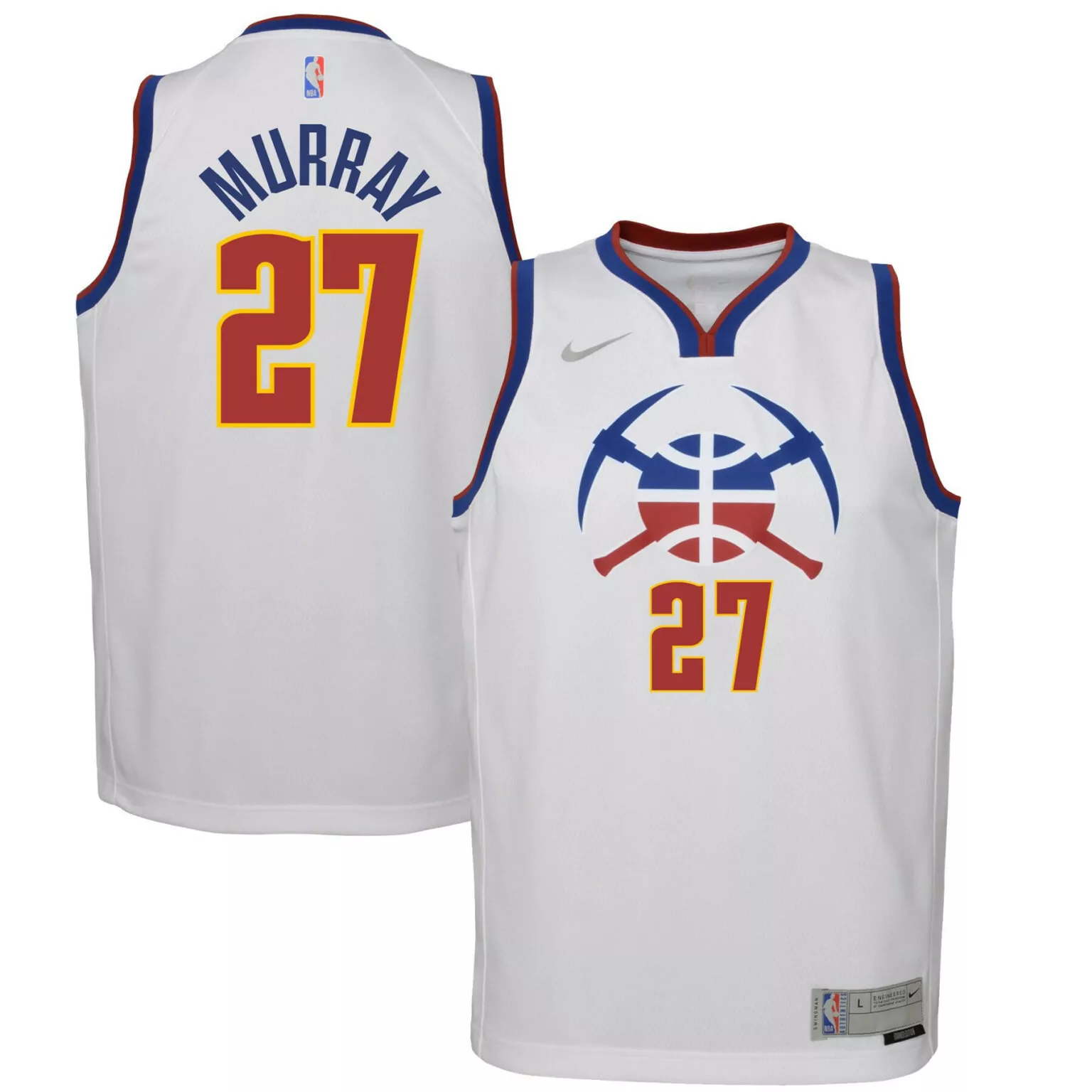 Custom Jamal murray denver nuggets 202021 player jersey white earned edition nba 4608