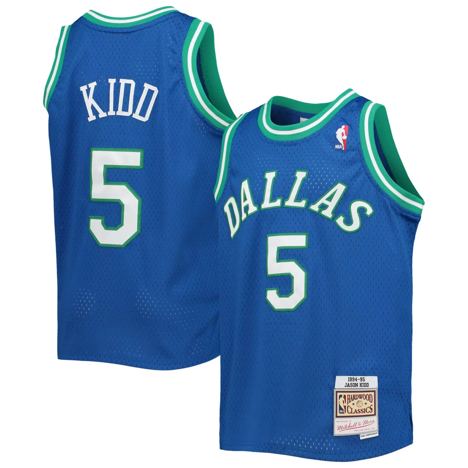 Personalized Jason kidd dallas mavericks 199495 hardwood classics jersey blue nba 4335