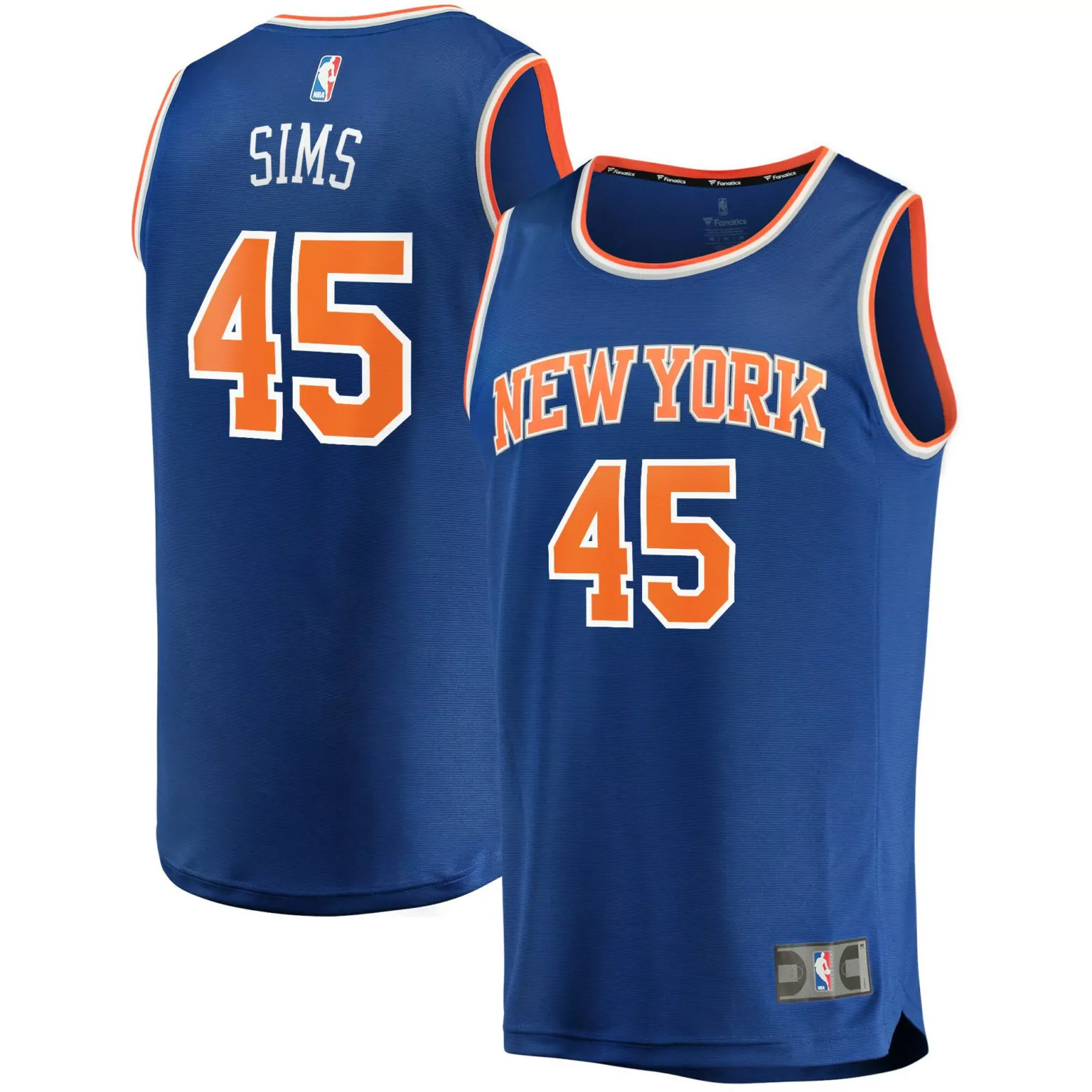 Customizable Jericho sims new york knicks 202122 fast break jersey icon edition blue nba 4061