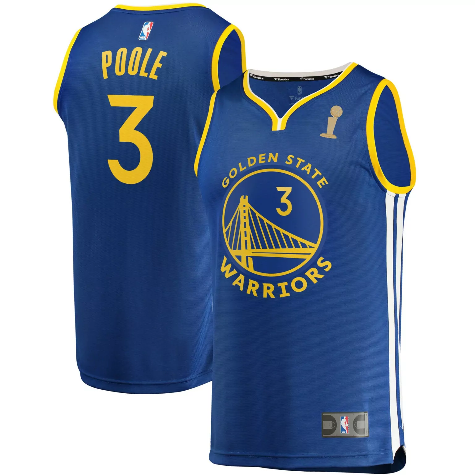 Customizable Jordan poole golden state warriors 2022 nba finals champions fast break player jersey royal icon edition nba 6867