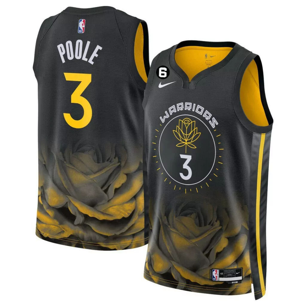 Custom Jordan poole golden state warriors 202223 players jersey city edition all stitched 9734