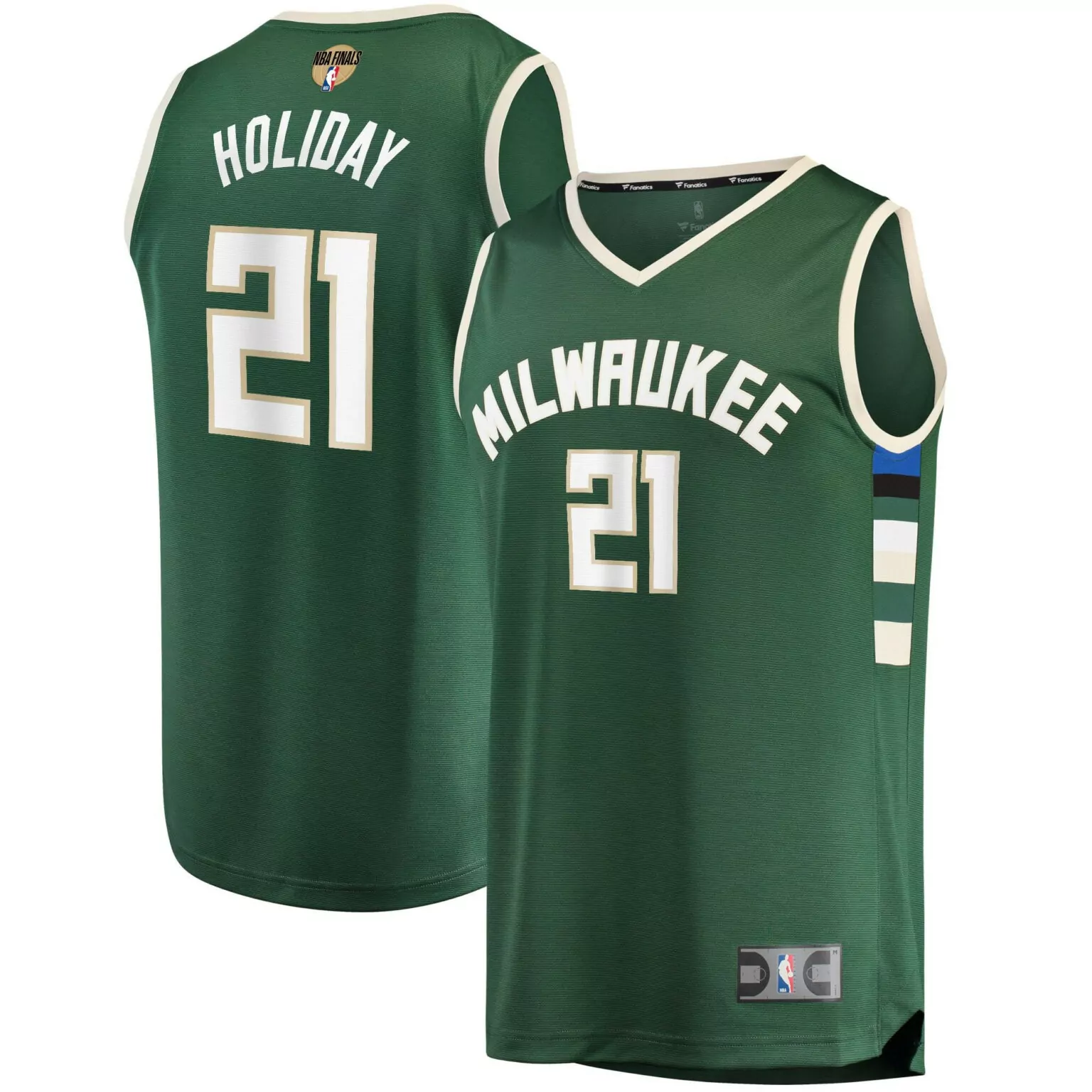 Customizable Jrue holiday milwaukee bucks 2021 nba finals bound player green icon jersey milwaukee bucks fans 4797
