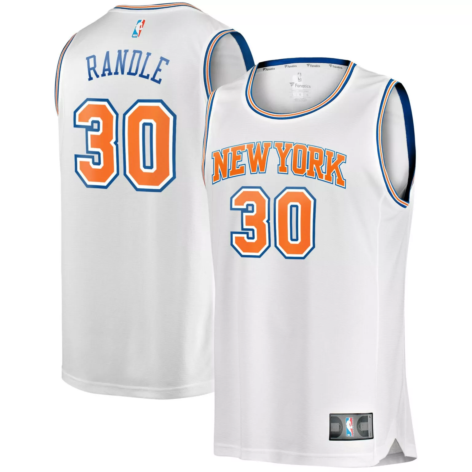 Custom Julius randle new york knicks fast break player jersey statement edition white nba 5014