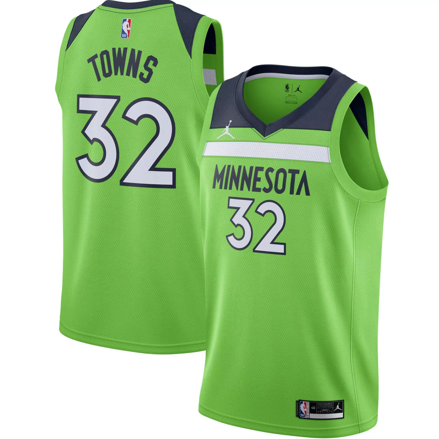 Personalized Karlanthony towns minnesota timberwolves jordan brand 202021 jersey statement edition green nba 2957