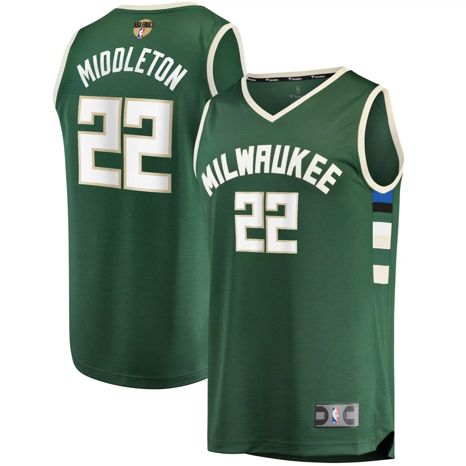Customizable Khris middleton milwaukee bucks 2021 nba finals bound fast break player jersey green 8597