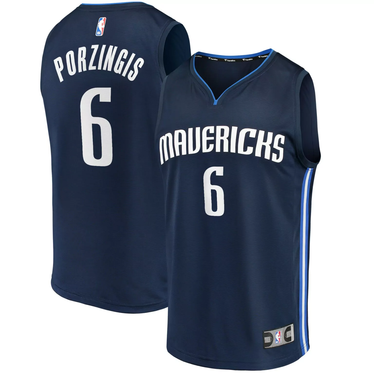 Personalized Kristaps porzingis dallas mavericks fast break team jersey navy statement edition nba 4002