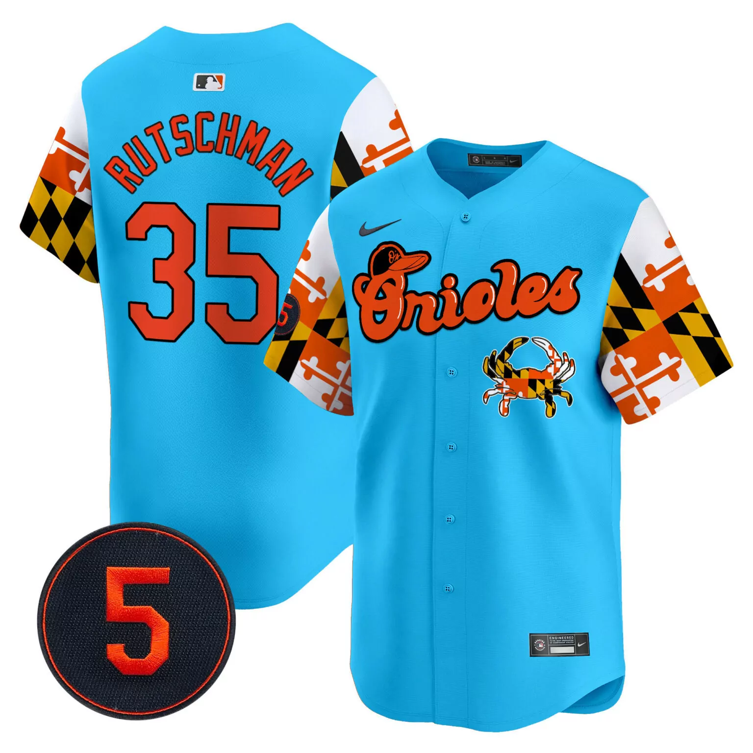 Customizable Light blue adley rutschman baltimore orioles robinson patch jersey v7 all stitched 6286