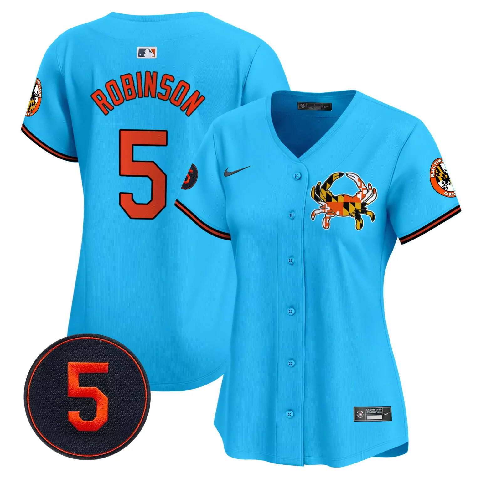 Custom Light blue brooks robinson baltimore orioles robinson patch jersey v3 all stitched 4458