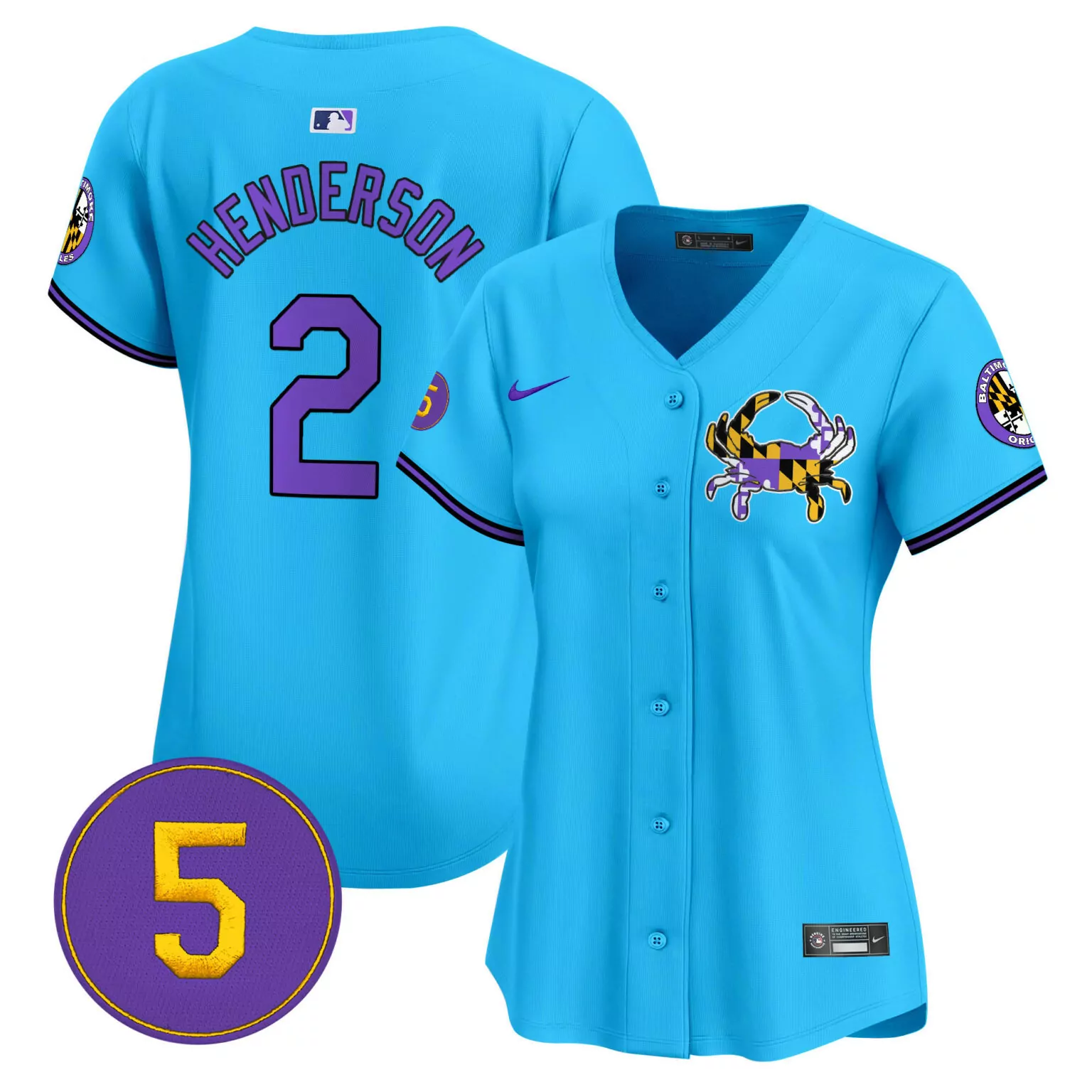 Customizable Light blue gunnar henderson baltimore orioles purple jersey all stitched 6929