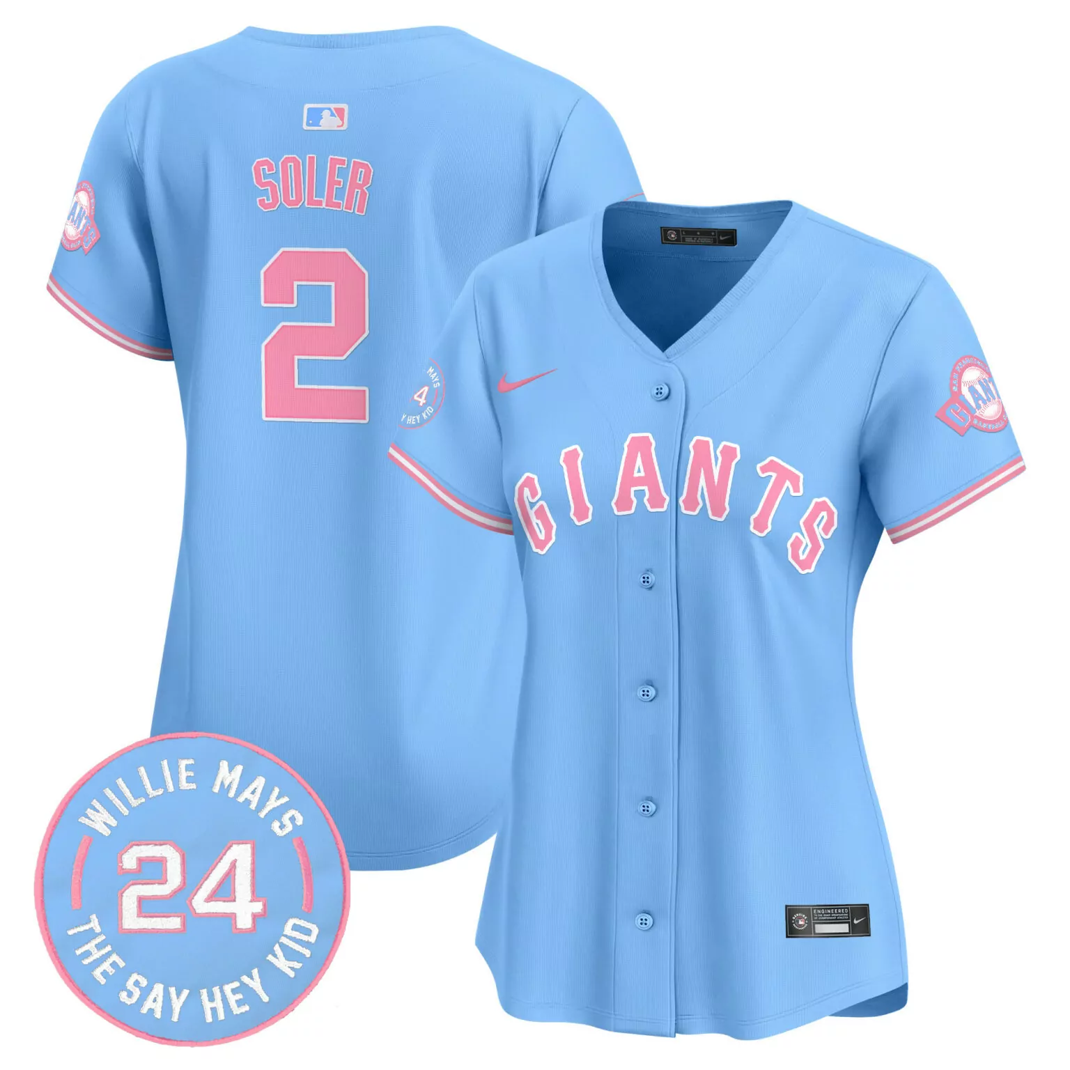 Customizable Light blue jorge soler unisex san francisco giants bubblegum pink jersey all stitched 4426