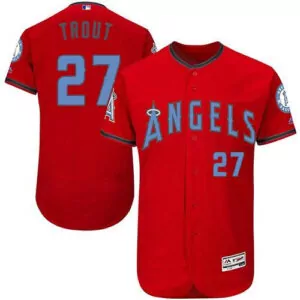 Customizable Los angeles angels 27 mike trout red flexbase collection 2016 fathers day stitched jersey 4062