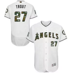 Customizable Los angeles angels 27 mike trout white flexbase collection 2016 memorial day stitched jersey 3423
