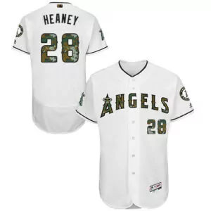 Customizable Los angeles angels 28 andrew heaney white memorial day flexbase jersey 9685